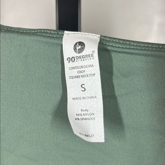 90 Degree By Reflex Green Fitted Crop Blouse - Picture 4 of 5